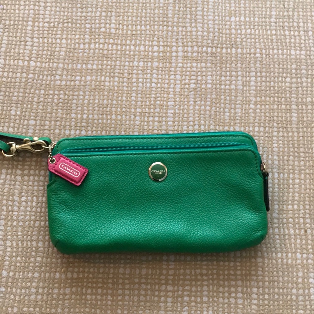 Green coach wristlet